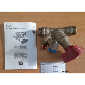 Ventil STADA 52-152-214 vyvažovací DN15/14 (3/4") uzav. s vyp. 1/2"