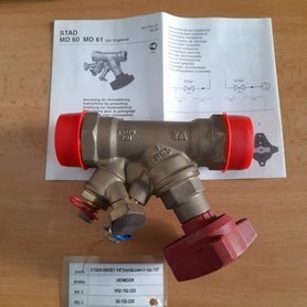 Ventil STADA 52-152-225 vyvažovací DN25 (1 1/4") uzav. s vyp. 1/2"